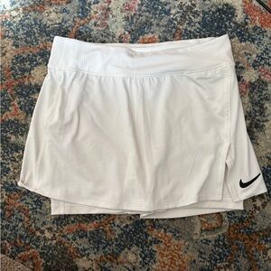 Nike White Dri-FIT Athletic Skirt with Subtle Gray Swoosh